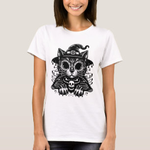 T-shirt Chat de cuisine Halloween Déplaisant