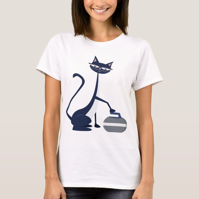 T-shirt Chat de curling (Devant)