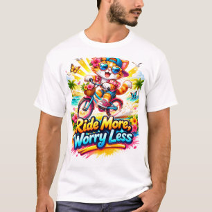 T-shirt Chat de cyclisme d'été – Roulez plus, inquiétez-vo