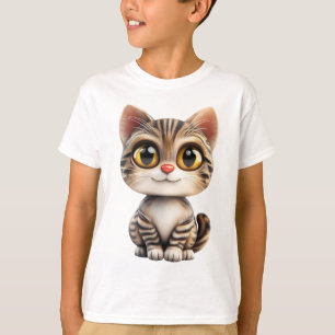 T-shirt Chat de dessin animé 3D – Conception d'animal de c