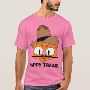 T-shirt Chat de dessin animé avec moustache rose recto ver