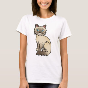 T-shirt Chat de dessin animé Birman / Ragdoll au point tab
