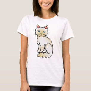 T-shirt Chat de dessin animé mignon Birman / Ragdoll au po