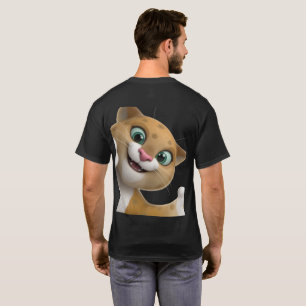 T-shirt Chat de dessin animé mignon et joueur en gros plan
