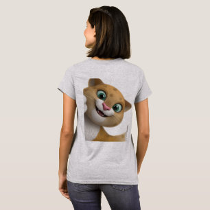 T-shirt Chat de dessin animé mignon et joueur en gros plan