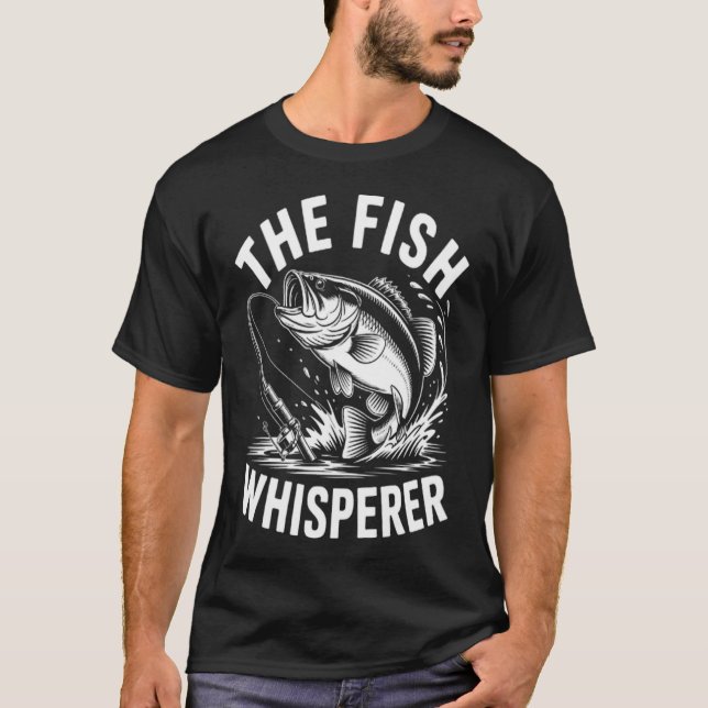 T-shirt Chat de dessin animé pêcheur mignon (Devant)