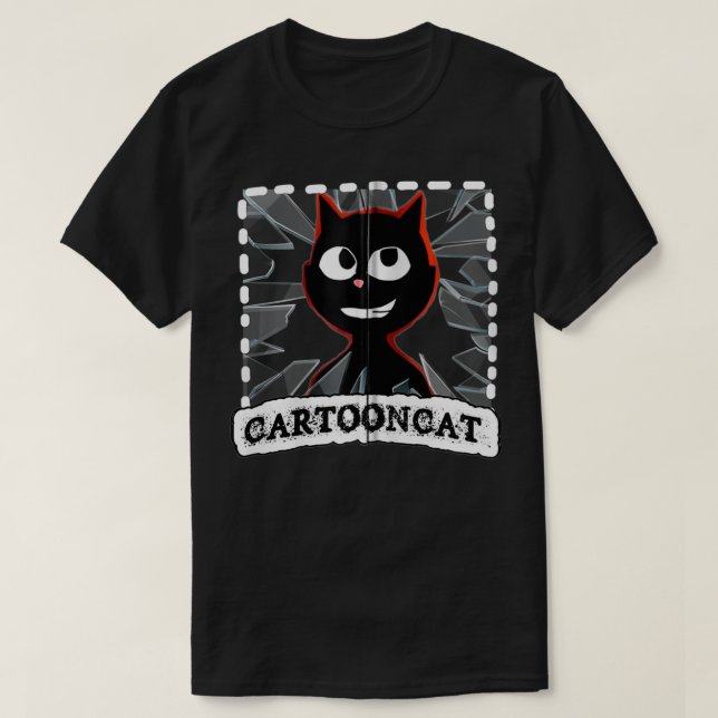 T-shirt Chat de dessin animé que nous aimons tous échapper (Design devant)