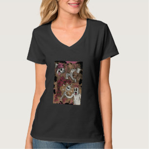 T-shirt Chat de dessin animé saucer volante rose Roswell Z