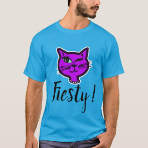T-shirt Chat de dessin mignon violet en ébullition