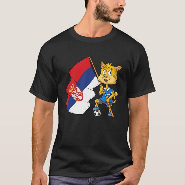 T-shirt chat de fan de Serbie (Devant)