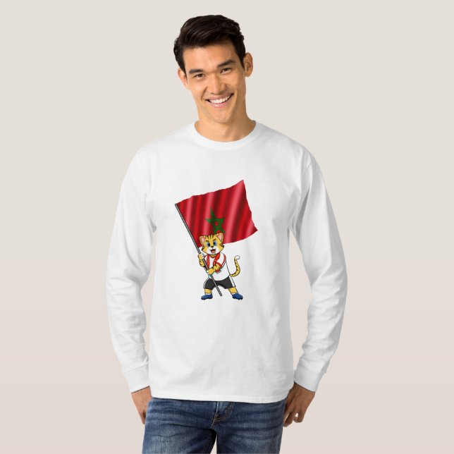 T-shirt chat de fan du Maroc (Devant entier)