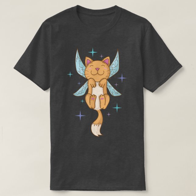T-shirt Chat de fée avec ailes (Design devant)