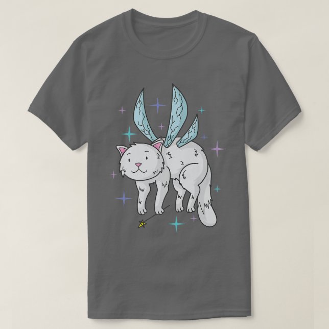 T-shirt Chat de fée avec ailes et poitrine de fée (Design devant)