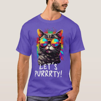 T-shirt Chat de fête en lunettes de soleil Hommes Femmes 9