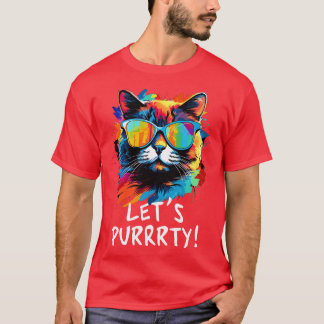 T-shirt Chat de fête en lunettes de soleil Hommes Femmes 9