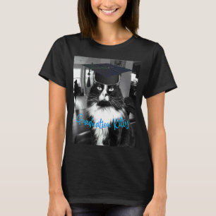 T-shirt Chat de fin d'études Chaton noir et blanc en finis