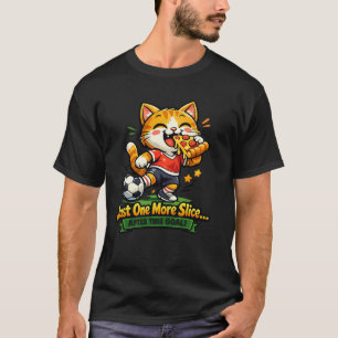T-shirt Chat de foot drôle mangeant une pizza dessin animé
