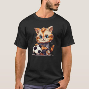 T-shirt Chat de foot drôle pour les fans de sport, garçons