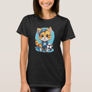 T-shirt Chat de foot mignon drôle avec Trikot pour les fan