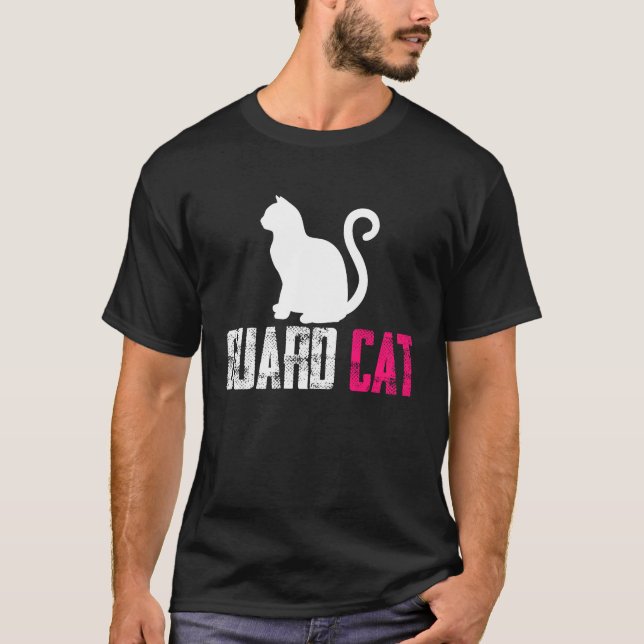 T-shirt Chat de garde Sécurité et Protéger  Cadeau (Devant)