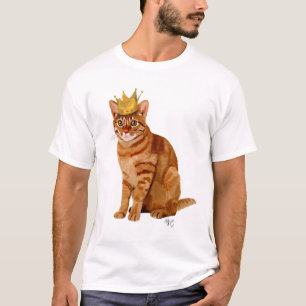 T-shirt Chat de gingembre avec la couronne pleine