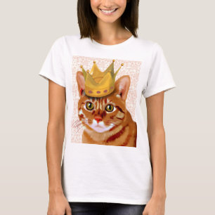 T-shirt Chat de gingembre avec le portrait de couronne
