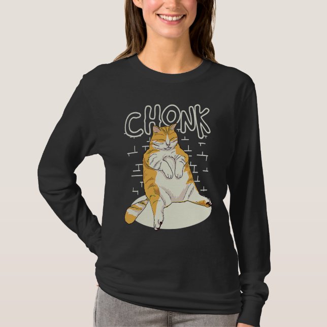 T-shirt Chat de graisse Chonk Échelle Chonky Chubby Kitten (Devant)