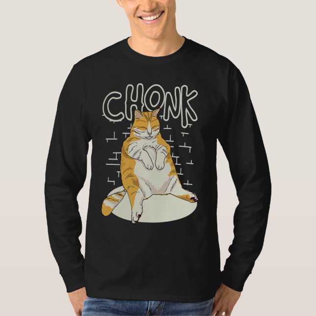 T-shirt Chat de graisse Chonk Échelle Chonky Chubby Kitten (Devant)
