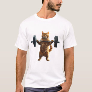 T-shirt Chat de Gym Fort pour les Amateurs de Fitn