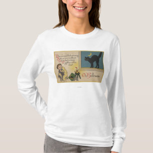 T-shirt Chat de Halloween GreetingBlack