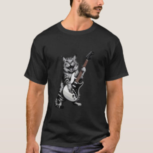 T-shirt Chat de jazz jouant de la contrebasse musicien coo