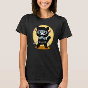 T-shirt Chat de jeu Ninja avec Ninjato Katana méchant jeu