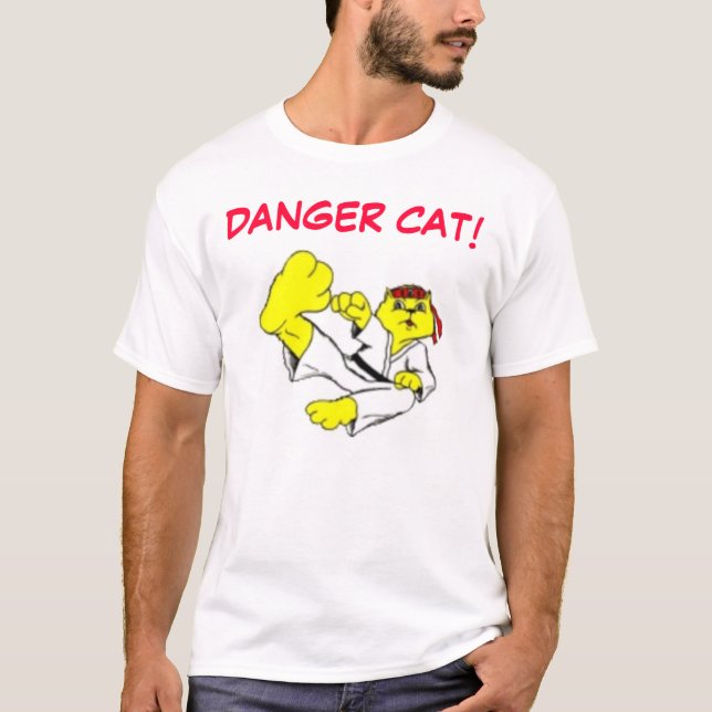 T-shirt Chat de karaté de danger (Devant)