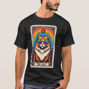 T-shirt Chat de la carte tarot The Ally, Gay Pride arc-en-