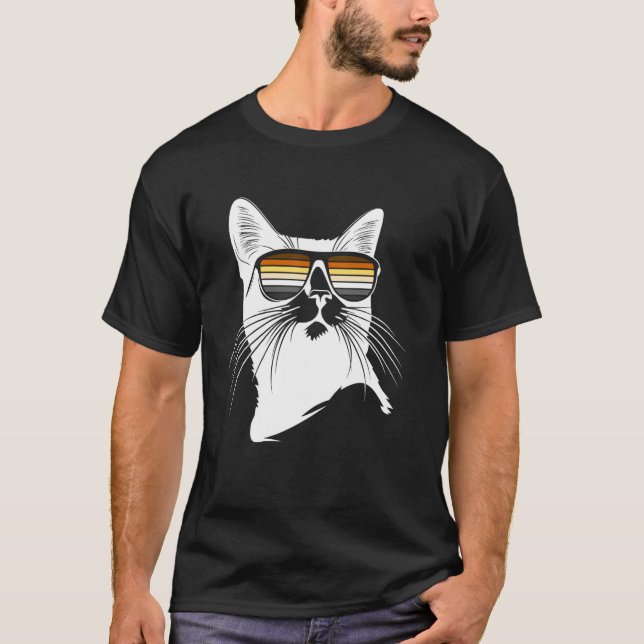 T-shirt Chat de la fierté de l'ours cool avec lunettes de  (Devant)