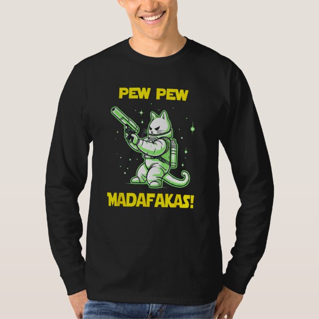 T-shirt Chat de la forêt norvégienne astronaute spatial Pe (Devant)