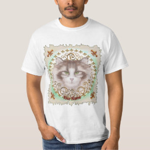 T-shirt Chat de la forêt norvégienne Fleur De Lis