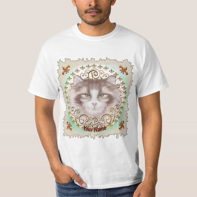 T-shirt Chat de la forêt norvégienne Fleur De Lis (Devant)
