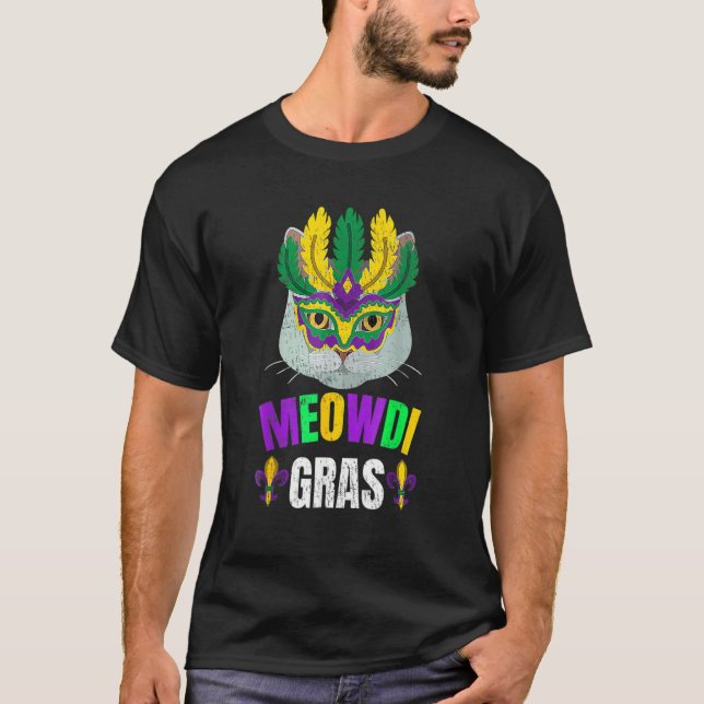 T-shirt Chat de la Gras Mardi Gras Carnaval (Devant)