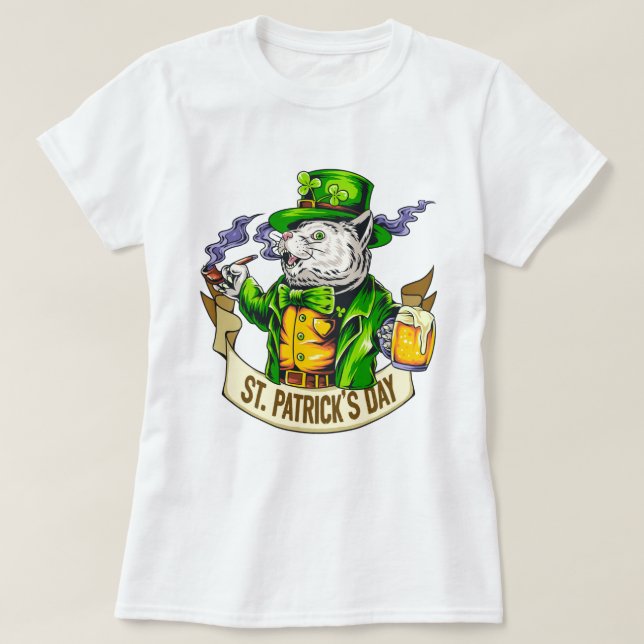 T-shirt Chat de la Saint Patrick (Design devant)