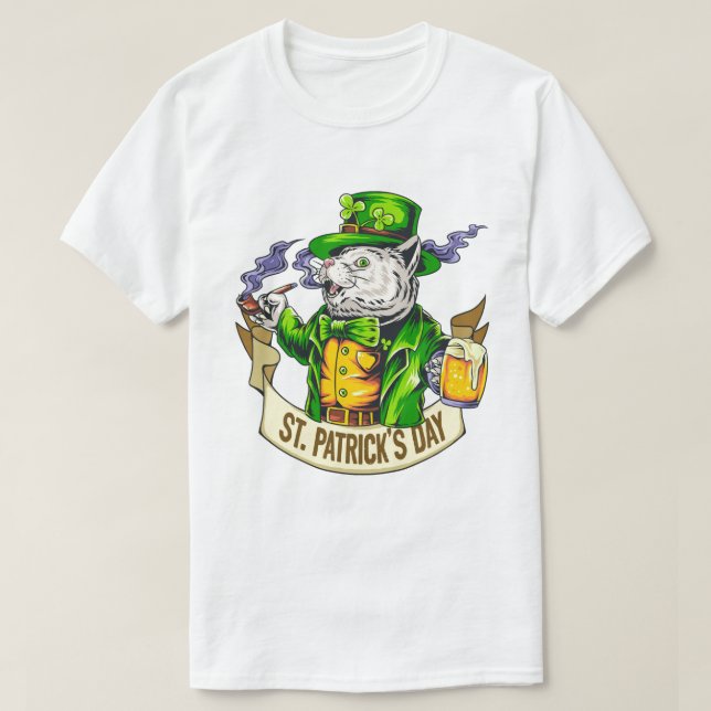 T-shirt Chat de la Saint Patrick (Design devant)