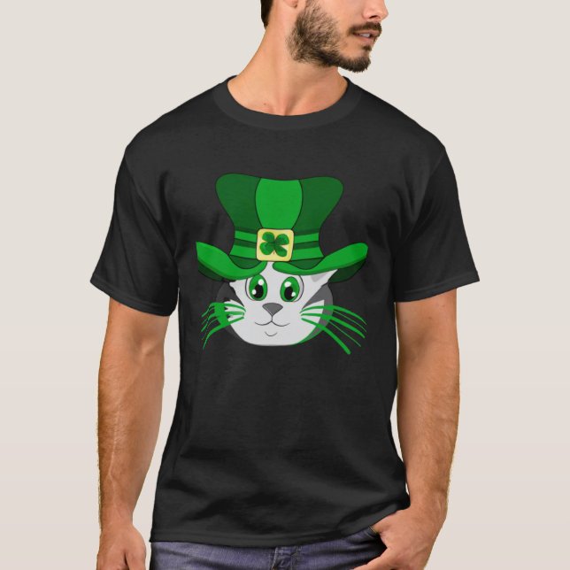 T-shirt Chat de la Saint-Patrick  Mignon Chat de la Saint- (Devant)