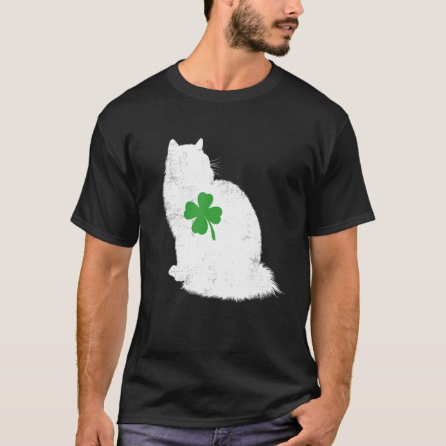 T-shirt Chat de la Saint-Patrick Ragdoll Trèfle (Devant)