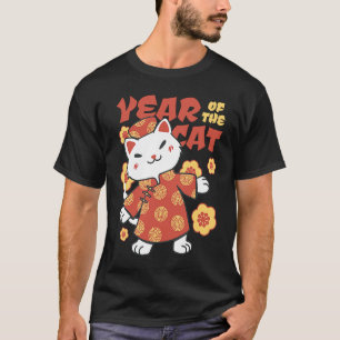 T-shirt Chat de l'année du Lapin Nouvel An Chinois Zodiaqu