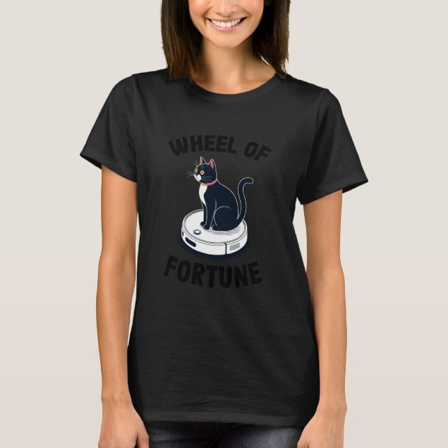 T-shirt Chat de l'aspirateur robot de la blague du chat de (Devant)