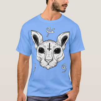 T-shirt Chat De L'Enfer Baphomet Satanisme Demonic Sphynx