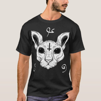 T-shirt Chat De L'Enfer Baphomet Satanisme Demonic Sphynx 