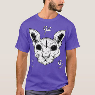 T-shirt Chat De L'Enfer Baphomet Satanisme Demonic Sphynx 