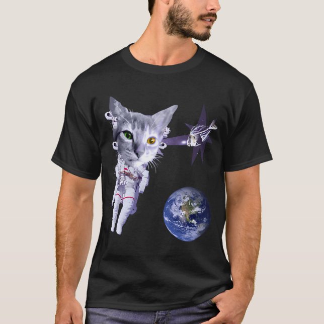 T-shirt Chat de l'espace. (Devant)