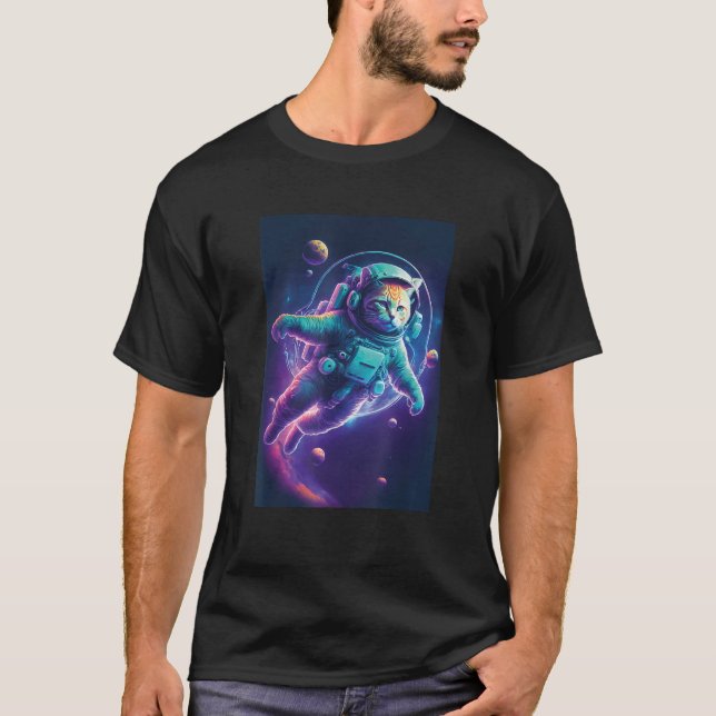 T-shirt Chat de l'espace Astronaute Chatstronaute pour les (Devant)